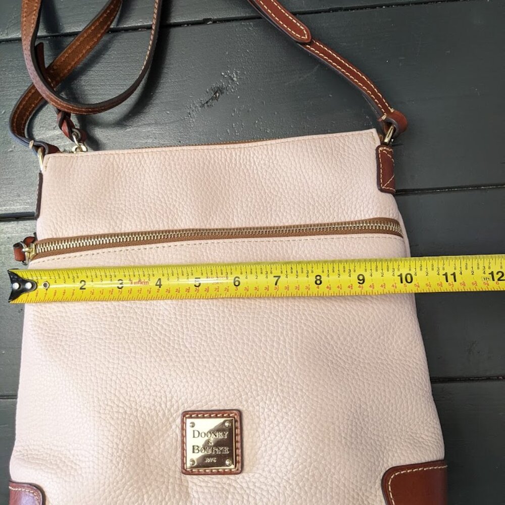 Dooney & Bourke Pink Crossbody Leather Trim Shoulder Bag - Picture 12 of 13